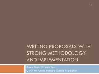 Writing Proposals with Strong Methodology and Implementation