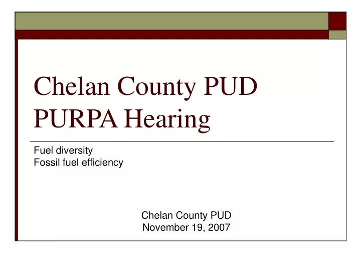 chelan county pud purpa hearing
