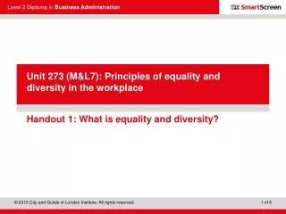 Handout 1: What is equality and diversity?