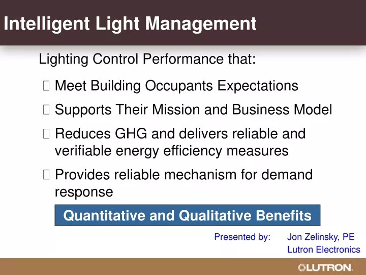 intelligent light management