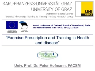 “Exercise Prescription and Training in Health and disease”