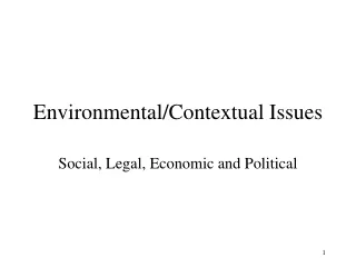Environmental/Contextual Issues