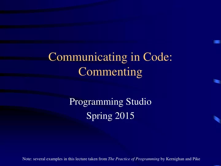 communicating in code commenting
