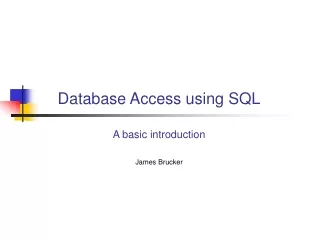 Database Access using SQL