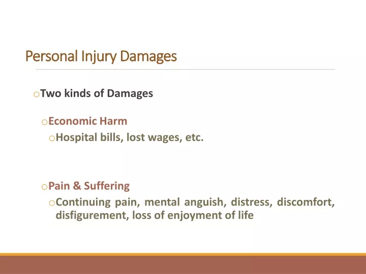 personal injury damages
