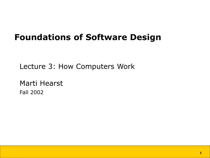 foundations of software design