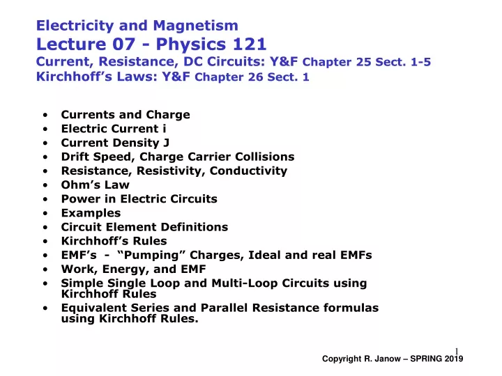 electricity and magnetism lecture 07 physics