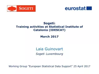 Sogeti :  Training activities at Statistical Institute of Catalonia (IDESCAT) March 2017