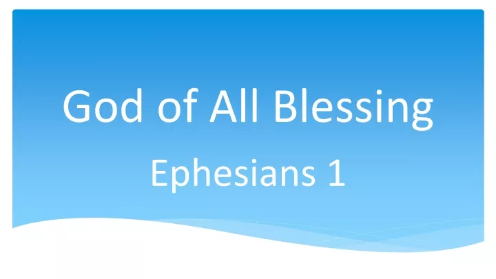 god of all blessing