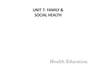UNIT 7- FAMILY &amp;  SOCIAL HEALTH