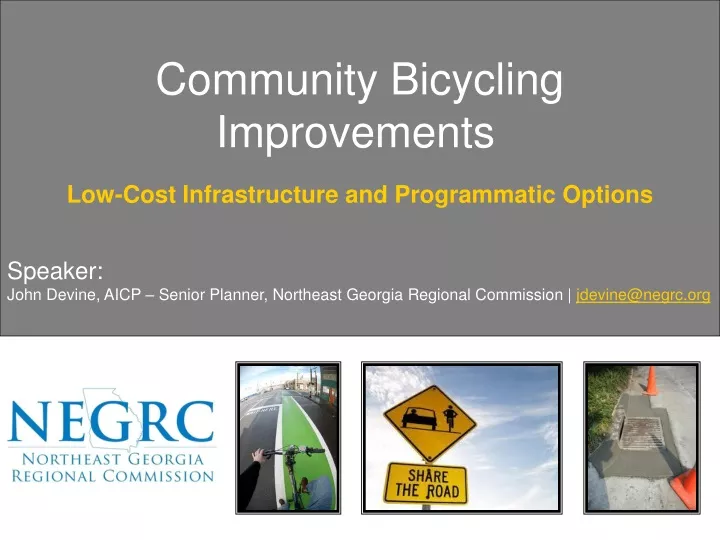 Community Bicycling  Improvements