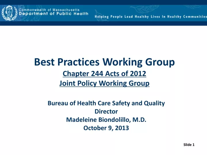 best practices working group chapter 244 acts