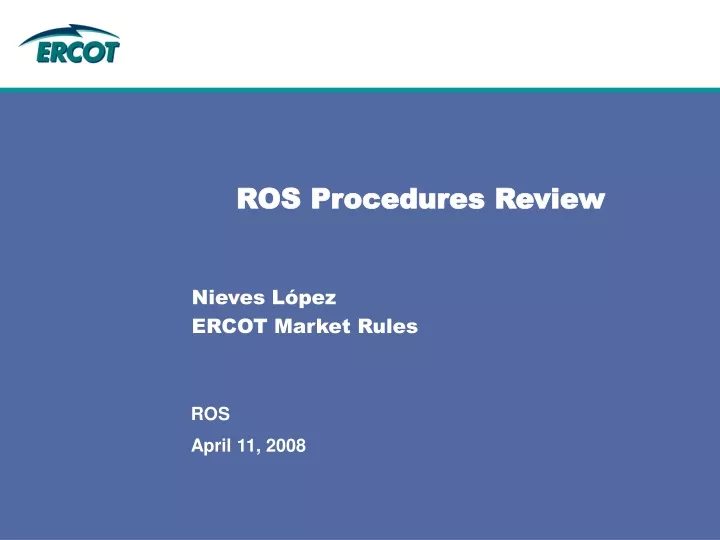 ros procedures review
