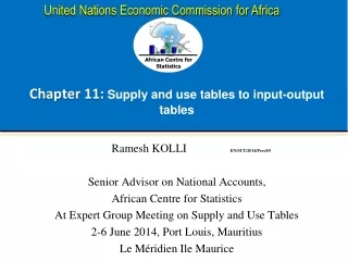 Chapter 11:  Supply  and use tables to input-output tables