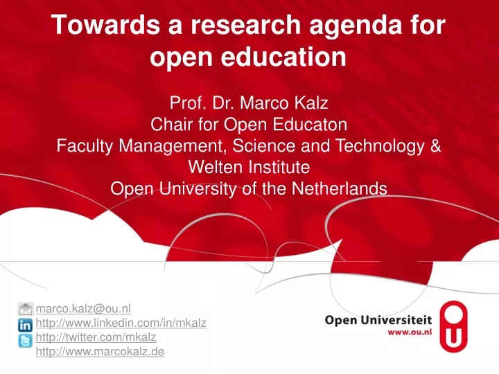 towards a research agenda for open education