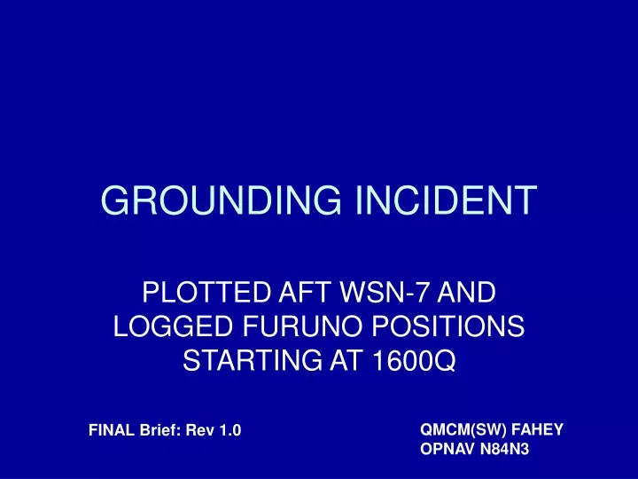 grounding incident