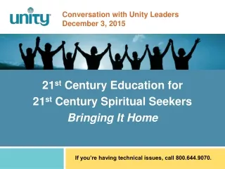 Conversation with Unity Leaders December 3, 2015