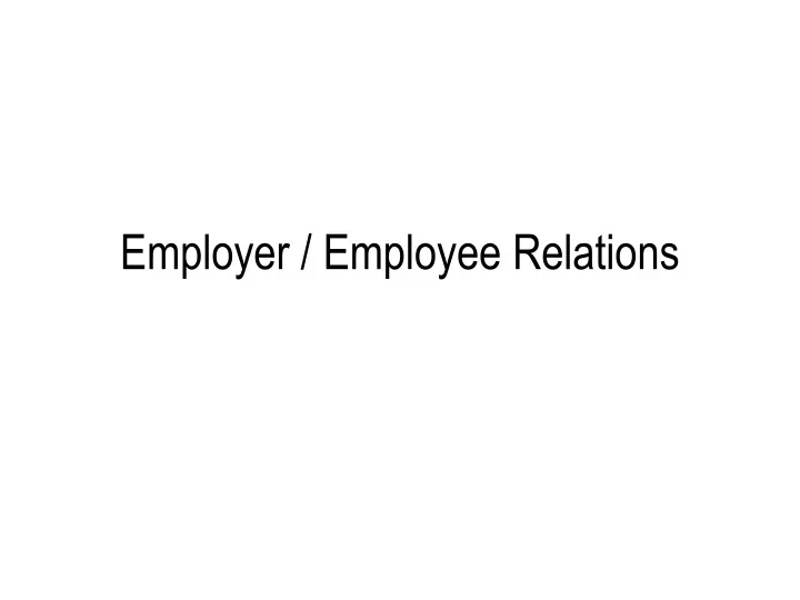 employer employee relations