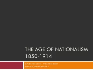 The age of nationalism 1850-1914