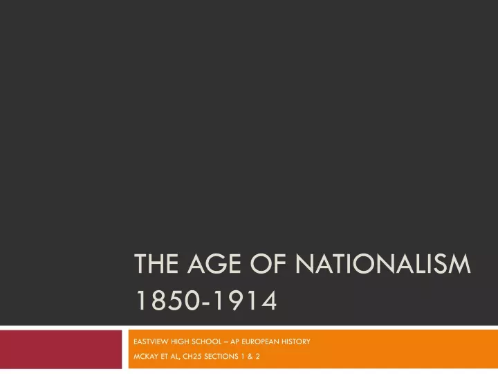 the age of nationalism 1850 1914