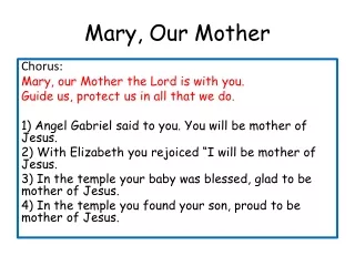 Mary, Our Mother