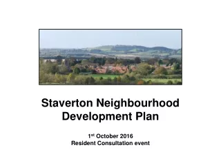 Staverton Neighbourhood Development Plan