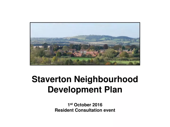 staverton neighbourhood development plan