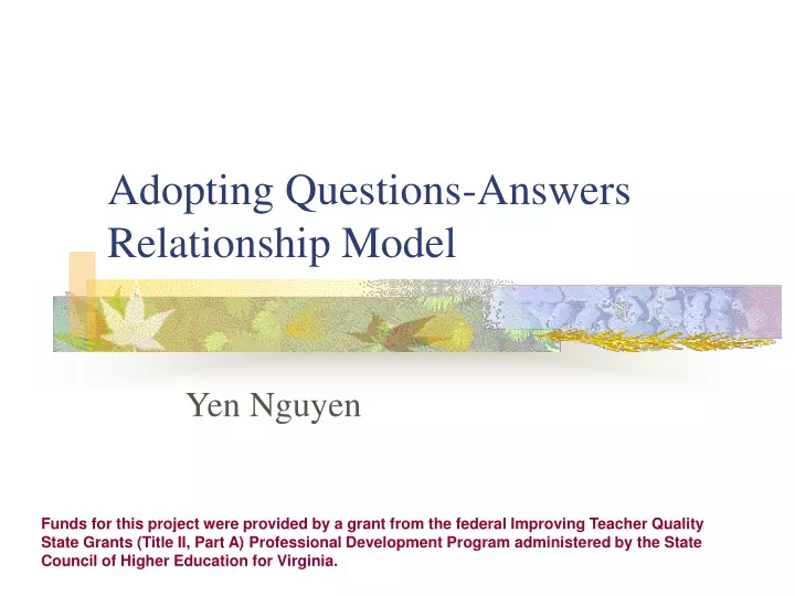 adopting questions answers relationship model