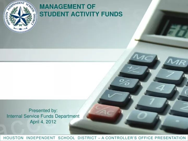 management of student activity funds