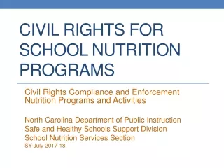 Civil Rights for School Nutrition Programs