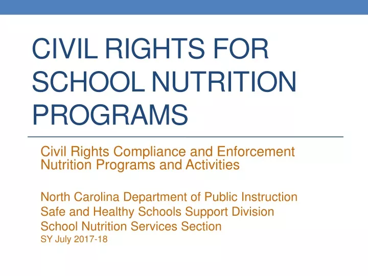 civil rights for school nutrition programs