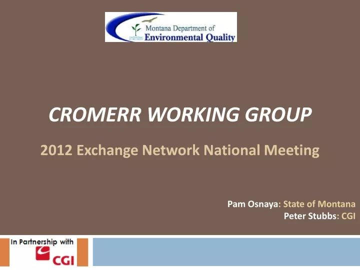 cromerr working group