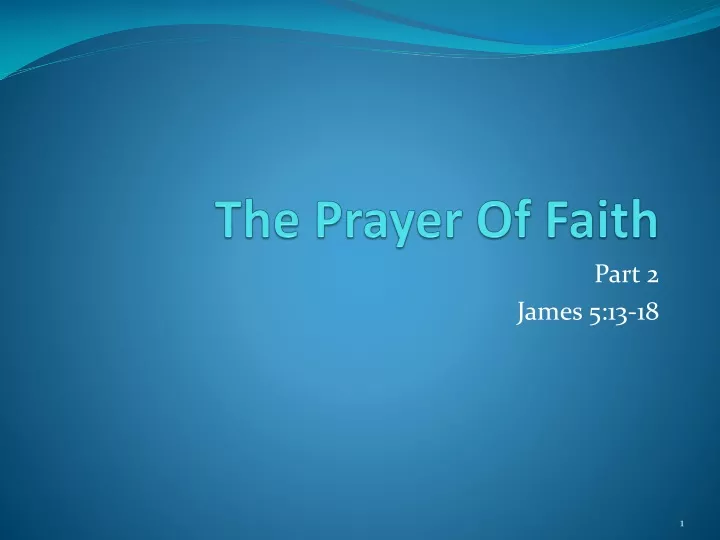 the prayer of faith