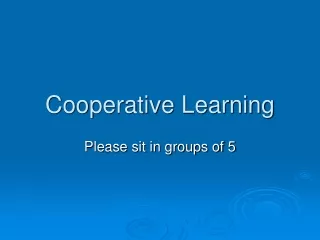 Cooperative Learning