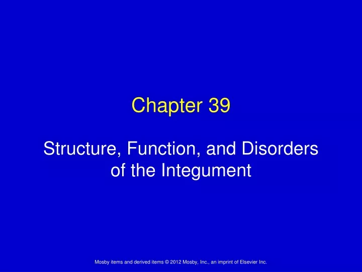 structure function and disorders of the integument