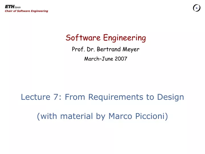lecture 7 from requirements to design with material by marco piccioni