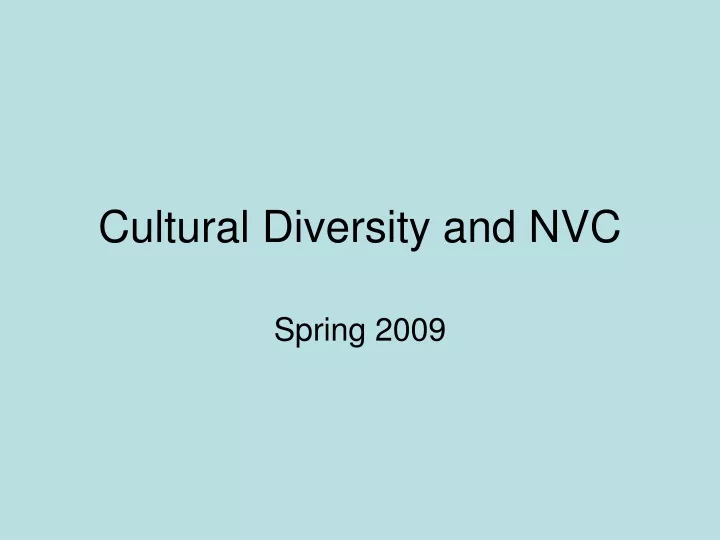 cultural diversity and nvc