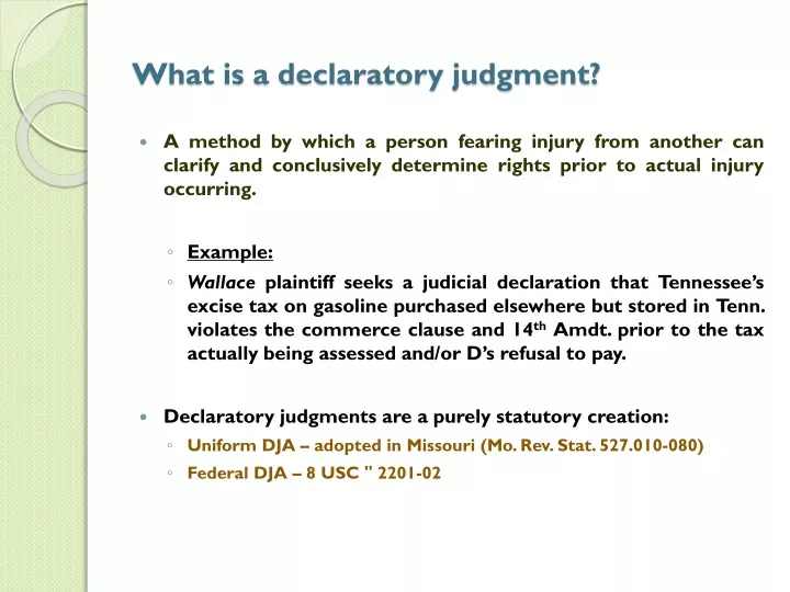 what is a declaratory judgment