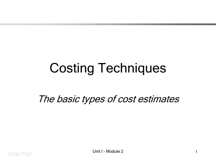costing techniques