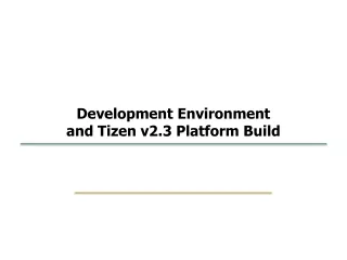 Development Environment and Tizen v2.3 Platform Build