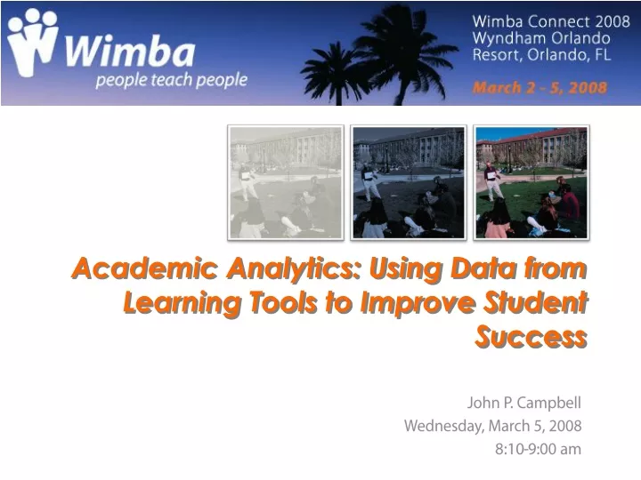 academic analytics using data from learning tools to improve student success