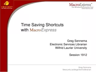 Time Saving Shortcuts with  Macro Express