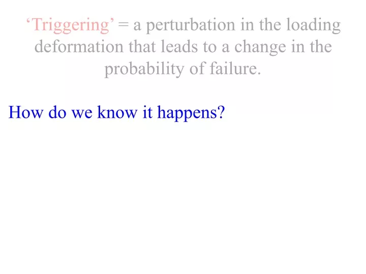 triggering a perturbation in the loading