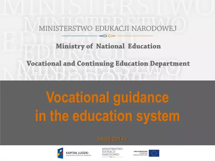 vocational guidance in the education system