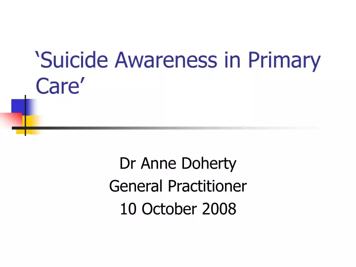 suicide awareness in primary care