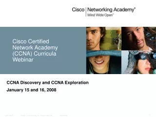 Cisco Certified  Network Academy (CCNA) Curricula  Webinar