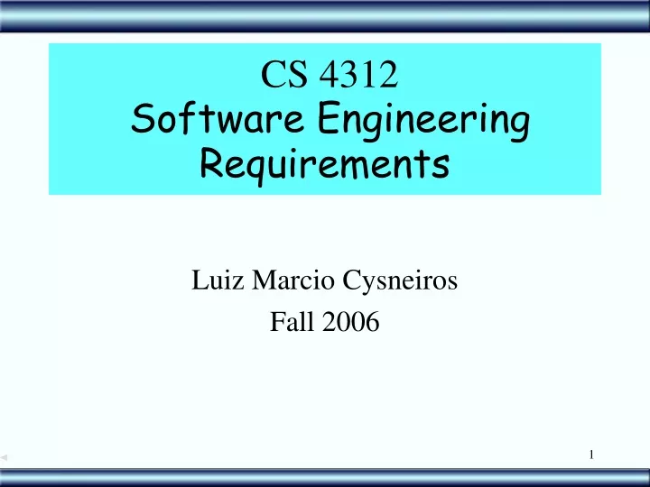 cs 4312 software engineering requirements