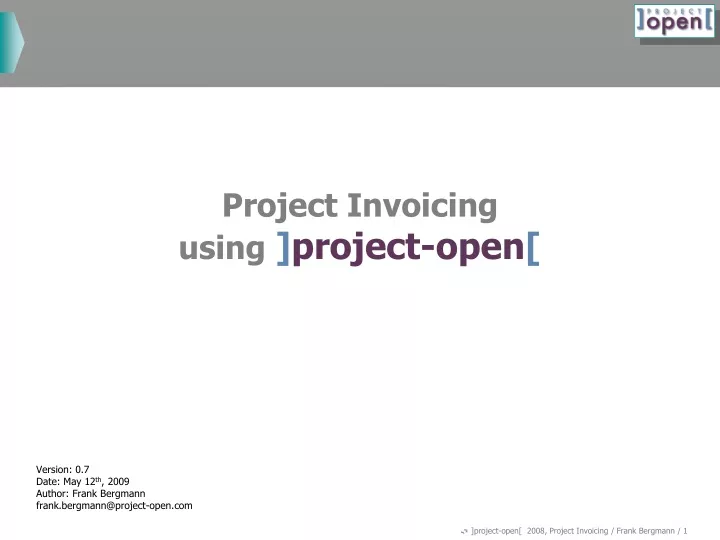 project invoicing using project open