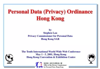 The Tenth International World Wide Web Conference May 1 - 5, 2001, Hong Kong