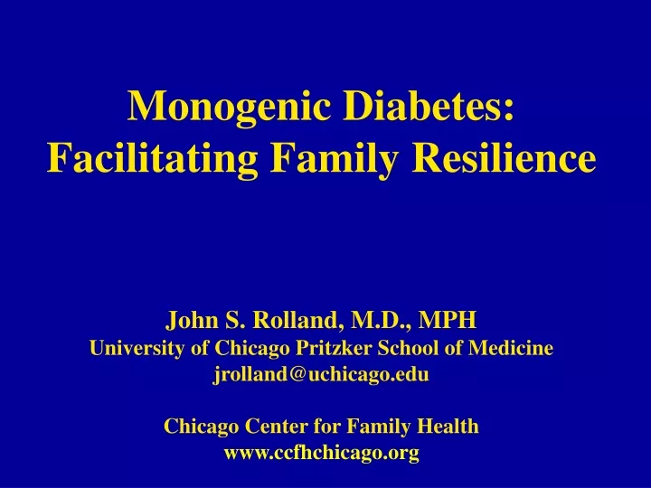 monogenic diabetes facilitating family resilience